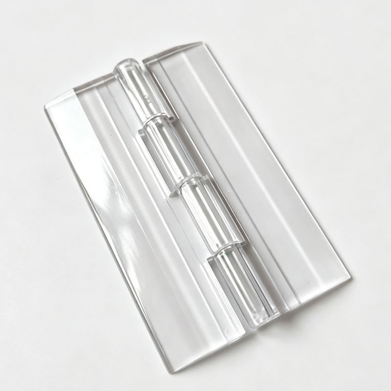 One‑Piece Clear Acrylic Hinge, Metal‑Free Plastic Hinge L65*W41mm