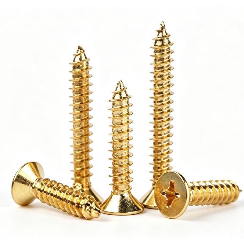 Brass Cross Recessed Countersunk Head Self‑Tapping Screw M2‑M8