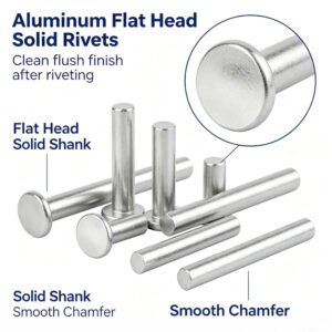 Aluminum Flat Head Solid Rivets Φ2-Φ8, Aluminum Alloy Round Head Solid Rivets