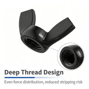 Black Nylon Wing Nuts M3-M12 Plastic Hand Twist Wing Nuts