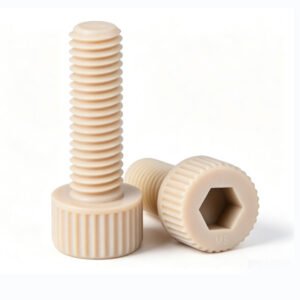 Custom Non‑Standard PEEK Hex Socket Cap Screw, Knurled High‑Temperature Resistant Insulating Plastic Bolt